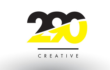 290 Black and Yellow Number Logo Design.