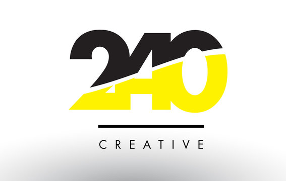 240 Black and Yellow Number Logo Design.