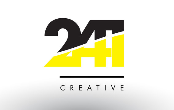 241 Black and Yellow Number Logo Design.