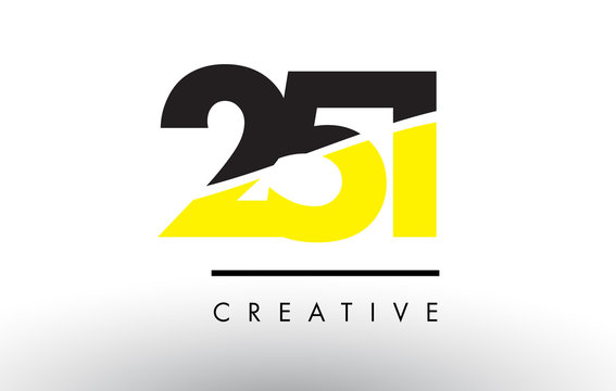 251 Black and Yellow Number Logo Design.