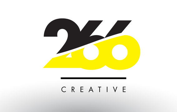 266 Black and Yellow Number Logo Design.