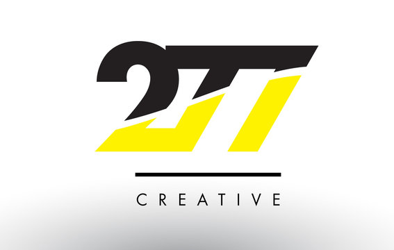 277 Black and Yellow Number Logo Design.