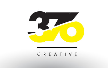 376 Black and Yellow Number Logo Design.