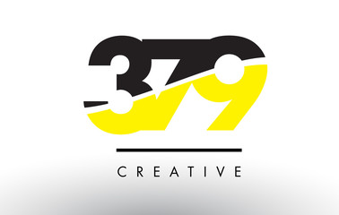 379 Black and Yellow Number Logo Design.