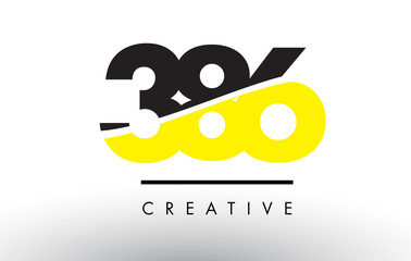 386 Black and Yellow Number Logo Design.