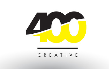 400 Black and Yellow Number Logo Design.