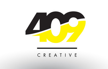 409 Black and Yellow Number Logo Design.