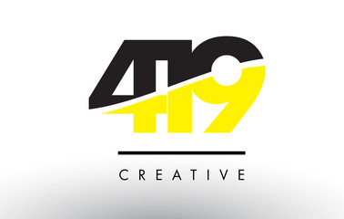 419 Black and Yellow Number Logo Design.