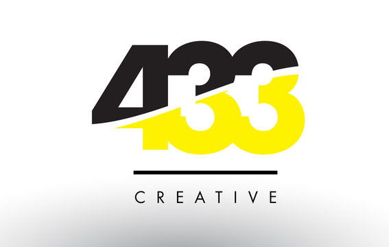 433 Black and Yellow Number Logo Design.