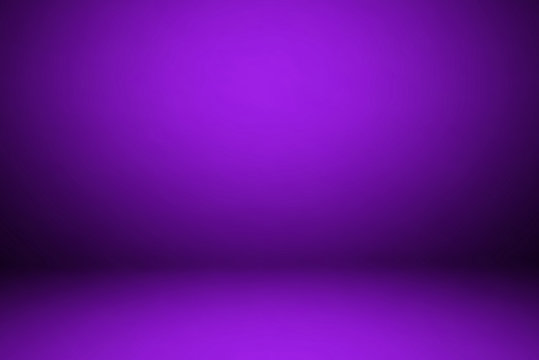 Empty Purple Studio Room, Used As Background For Display Your Products