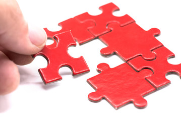 puzzle and jigsaw and success game and business concept