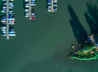 Marina bay with sailboats and yachts in Finland