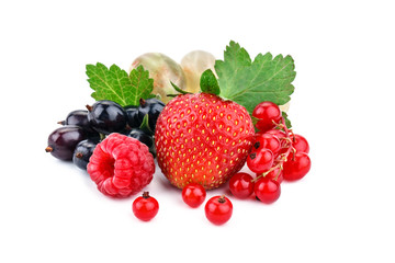 Delicious ripe berries on a white background.