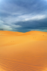 Sands of the desert in the evening