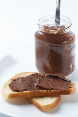 bread with chocolate cream
