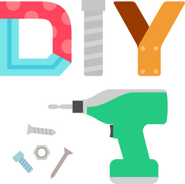 DIYの文字と工具