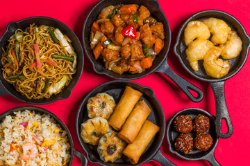 中華料理　集合　Delicious Chinese food group photo