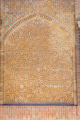 Ornamenst in tiles in Bukhara, Uzbekistan