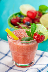healthy berry smoothie in glass