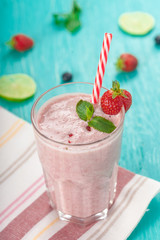 healthy berry smoothie in glass