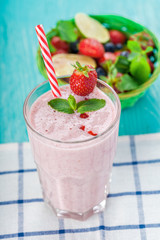 healthy berry smoothie in glass