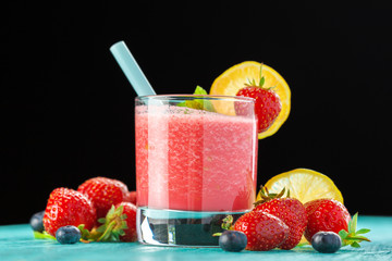 healthy berry smoothie in glass