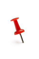 close up of a pushpin on white background