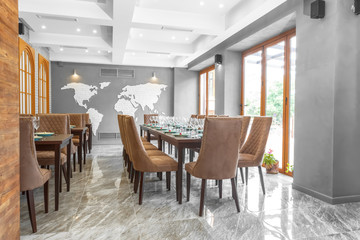 Served table in restaurant