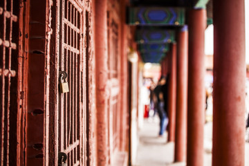 Red doors and pillars at the Forbidden City in Beijing