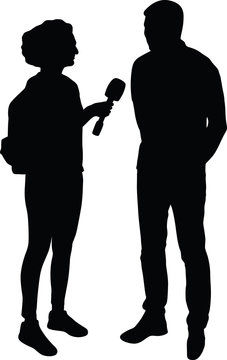 interview silhouette vector