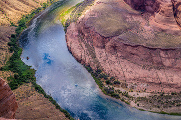 Mirror surface of the Colorado River. Canyon  Horseshoe Bend