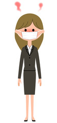 スーツの女性　発熱