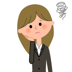 スーツの女性　困る