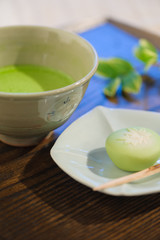 和菓子と抹茶