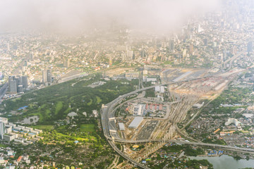 Aerial view of Bangkok Thailand