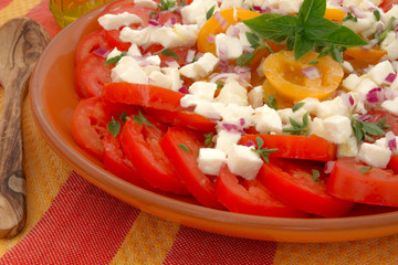 tomates et mozzarella