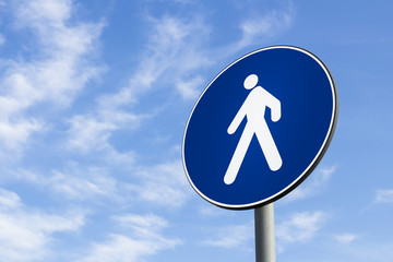 Pedestrians only road sign