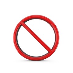 Not allowed, prohibited symbol. 3D Rendering