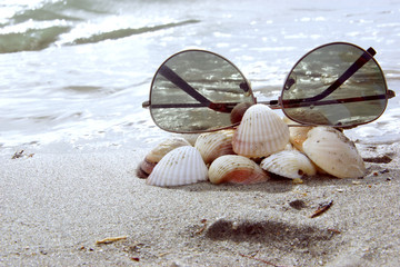 Relax on the sunny Mediterranean seaside. La Manga, Spain.