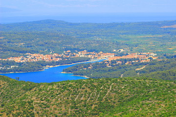 Panorama of Stari Grad town on Island Hvar, Croatia