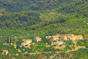 Old village Selca on Island Hvar in Croatia