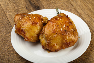 Roasted chicken thighs