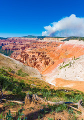 Cedar Breaks National Monument in Utah during a wildfire