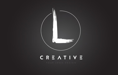 L Brush Letter Logo Design. Artistic Handwritten Letters Logo Concept.