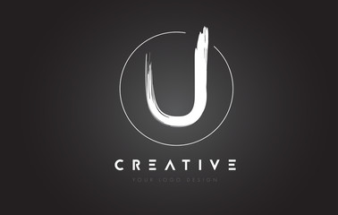 U Brush Letter Logo Design. Artistic Handwritten Letters Logo Concept. © twindesigner