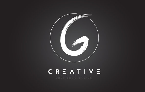 G Brush Letter Logo Design. Artistic Handwritten Letters Logo Concept.