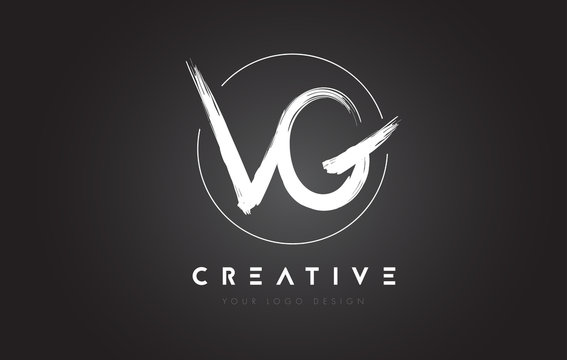 VG Brush Letter Logo Design. Artistic Handwritten Letters Logo Concept.