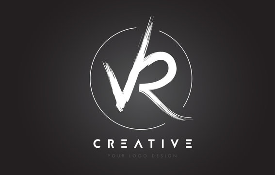VR Brush Letter Logo Design. Artistic Handwritten Letters Logo Concept.