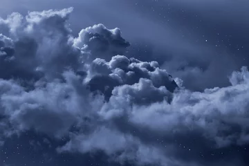 Crédence en verre imprimé Nuit Ciel nocturne nuageux avec des étoiles