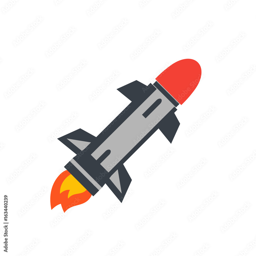 Poster Ballistic missile vector illustration